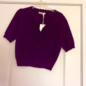 Grace Karin, black, short sleeve, sweater, Medium